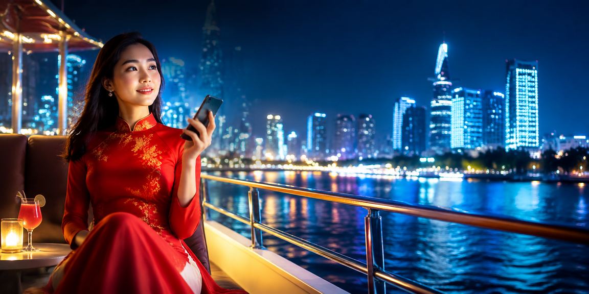 Phụ nữ Sài Gòn mặc áo dài nhận thưởng cashback khi tham gia chương trình VIP trực tuyến
