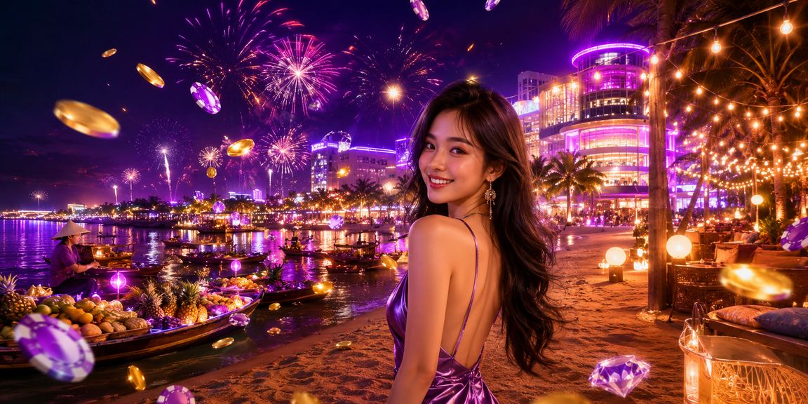 Không khí cá cược và giải trí buổi tối tại vùng đồng bằng sông Cửu Long với đèn neon